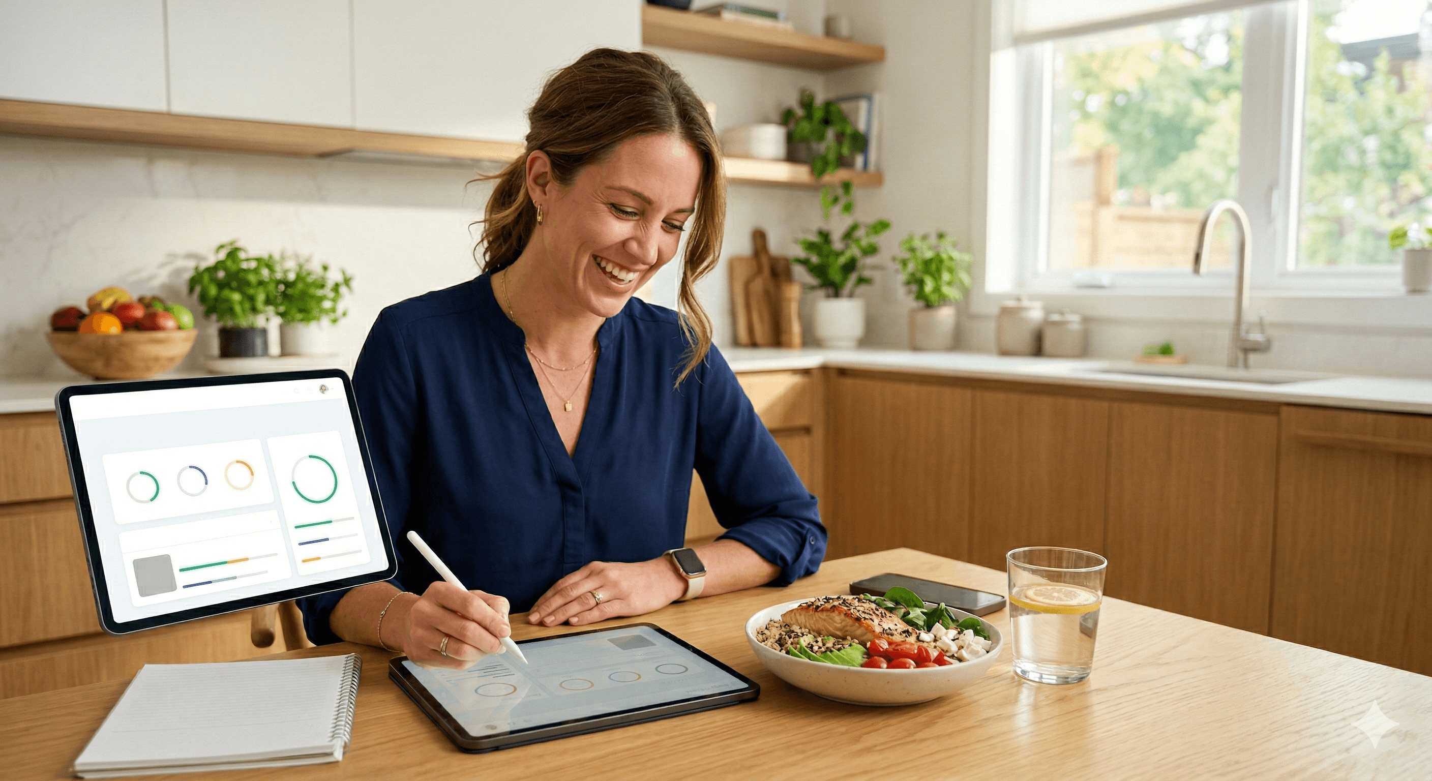 Nutritionist reviewing patient data